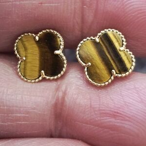 💛18k Tiger Eye Earrings